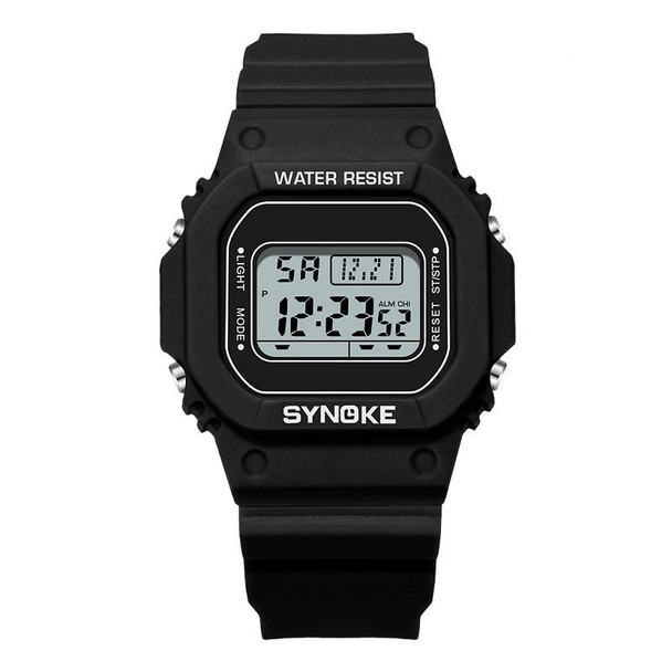 SYNOKE 9620 Couple Sports Plastic Strap Electronic Watch(Cool Black)