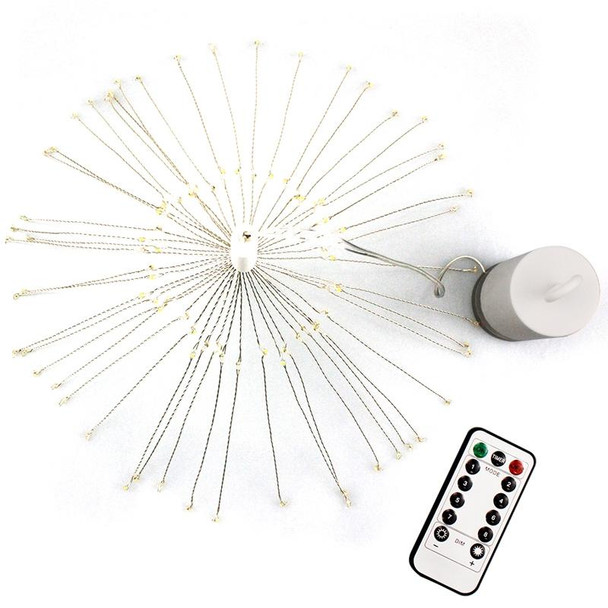 30cm Explosion Ball Fireworks Dimmable Copper Wire LED String Light, 150 LEDs Batteries Box LED Decorative Light with Remote Control(Warm White)