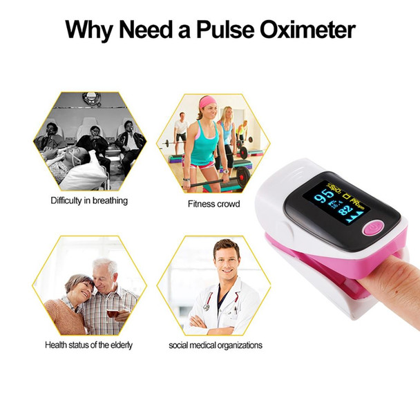 AB-80 Precision Finger Pulse Oximeter Blood Oxygen Monitor(Pink)