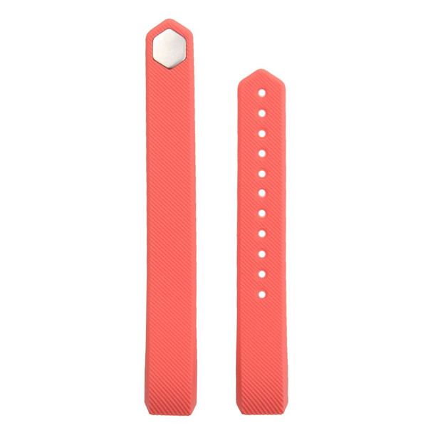 Fitbit Alta Watch Oblique Texture Silicone Watchband, Large Size, Length: about 22cm(Red)