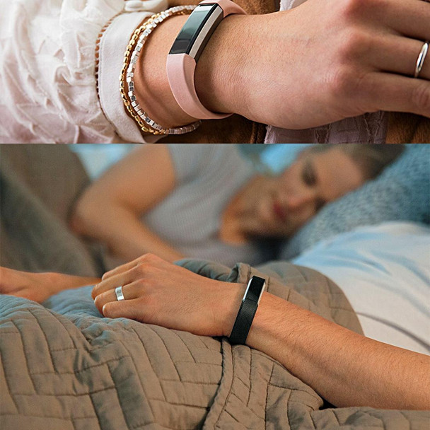 Fitbit Alta Watch Oblique Texture Silicone Watchband, Large Size, Length: about 22cm(Blue)