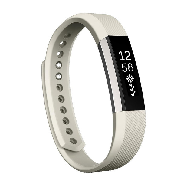 Fitbit Alta Watch Oblique Texture Silicone Watchband, Large Size, Length: about 22cm(Beige)