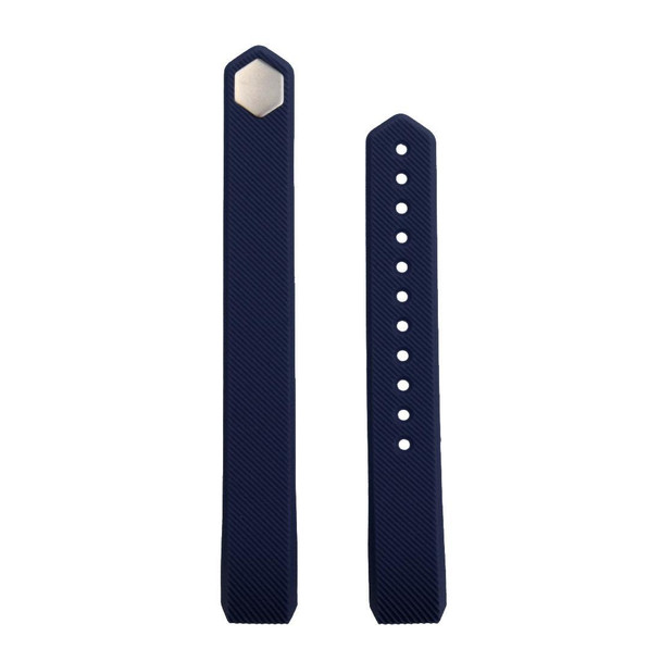 Fitbit Alta Watch Oblique Texture Silicone Watchband, Large Size, Length: about 22cm(Dark Blue)