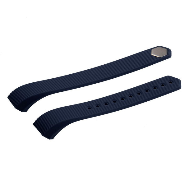 Fitbit Alta Watch Oblique Texture Silicone Watchband, Large Size, Length: about 22cm(Dark Blue)