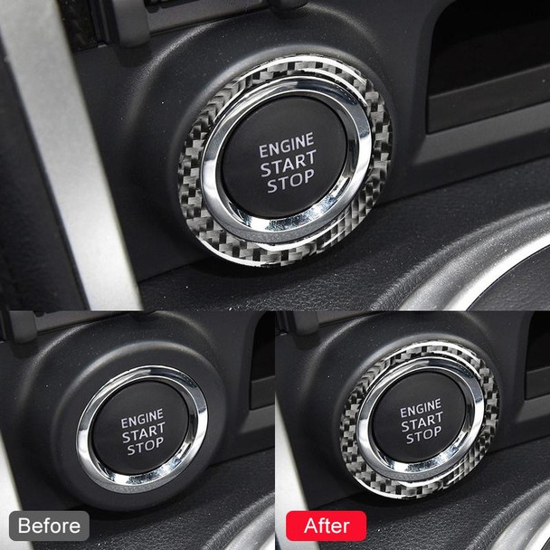 Car Carbon Fiber One-button Start Decorative Sticker for Subaru BRZ / Toyota 86 2013-2017, Left and Right Drive Universal (Black)