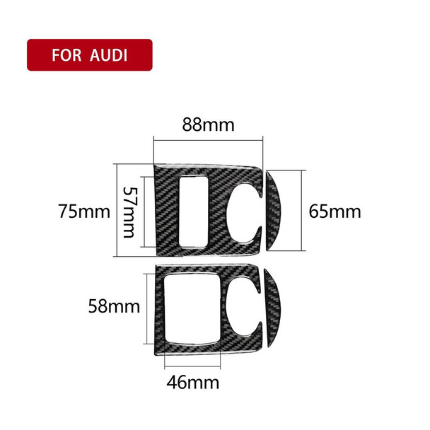 Car Carbon Fiber Glass Lifter Panel Decorative Sticker for Audi TT 8n 8J MK123 TTRS 2008-2014, Left Drive