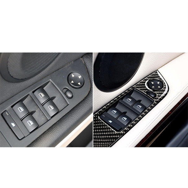 4 PCS Carbon Fiber Car Left Driving Lifting Panel Decorative Sticker without Folding for BMW E90 / 320i / 325i, Diameter: 37.8cm