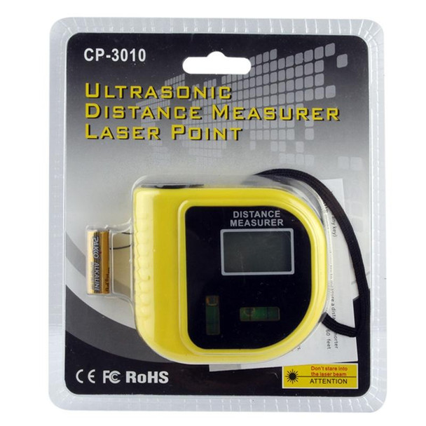 CP-3010 Ultrasonic Distance Measurer with Laser Pointer, Range: 0.5-18m(Yellow)