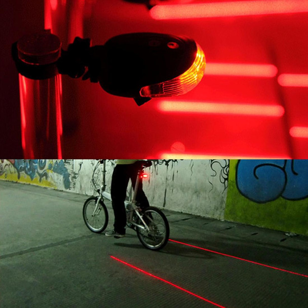 Bicycle LED Light Laser Night Mountain Bike Tail Light Taillight MTB Safety Warning Bicycle Rear Light Lamp Bycycle Light(Red)