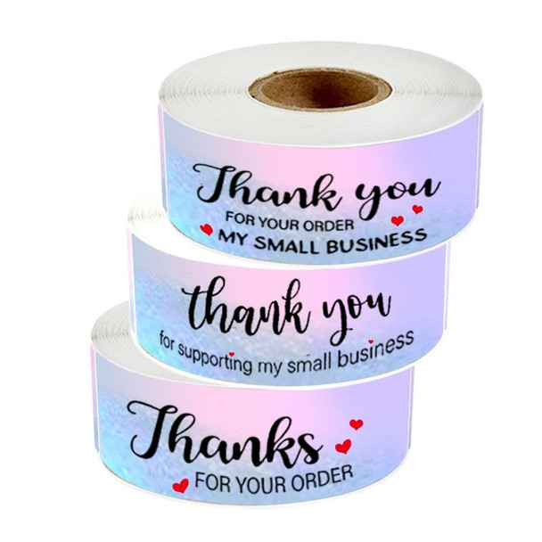 10 Rolls Laser Sticker Baking Sealing Sticker Thank You Gift Decoration Label, Size: 2.5x7.5cm(F152)