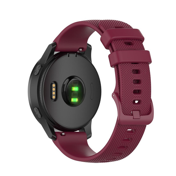20mm Silicone Watch Band - Huami Amazfit GTS / Samsung Galaxy Watch Active 2 / Gear Sport(Wine red)