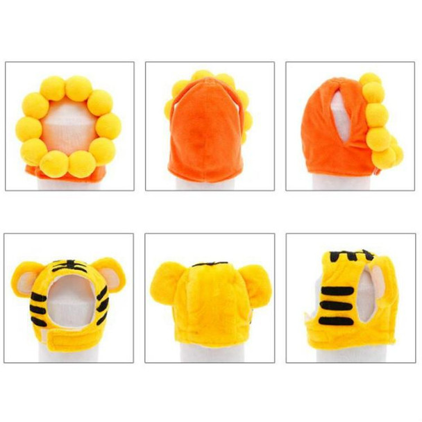 4 PCS Soft Cat Headgear Cat Dog Cross Dress Pet Hat, Size: XS(Tiger)