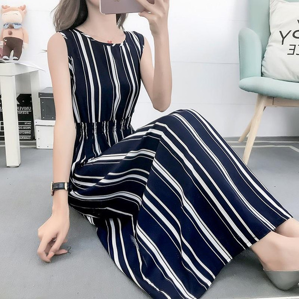 Fashion Printed Slim Slimming Dress (Color:3 Size:XL)