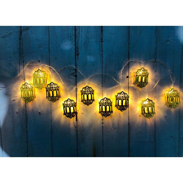 3m 20 LEDs Eid Al-Fitr Festival Iron Art String Lights Ramadan LED Decoration Pendant(Warm White Light)