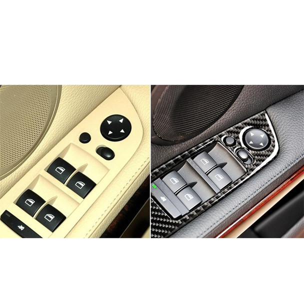 4 PCS Three Color Carbon Fiber Car Left Driving Lifting Panel Decorative Sticker with Folding for BMW E90 / 320i / 325i, Diameter: 37.8cm