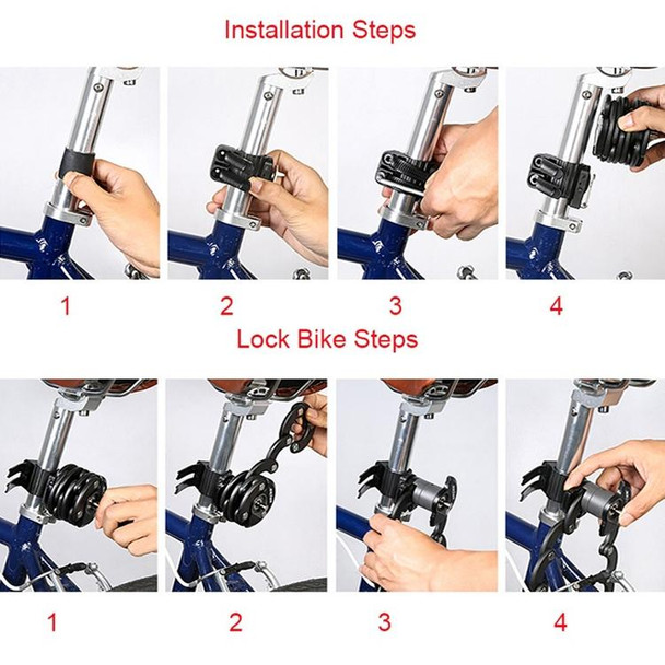 SAHOO Bicycle Anti-Theft Lock Mountain Bike Fixed Folding Lock Chain Lock Creative Hamburger Lock(Black)