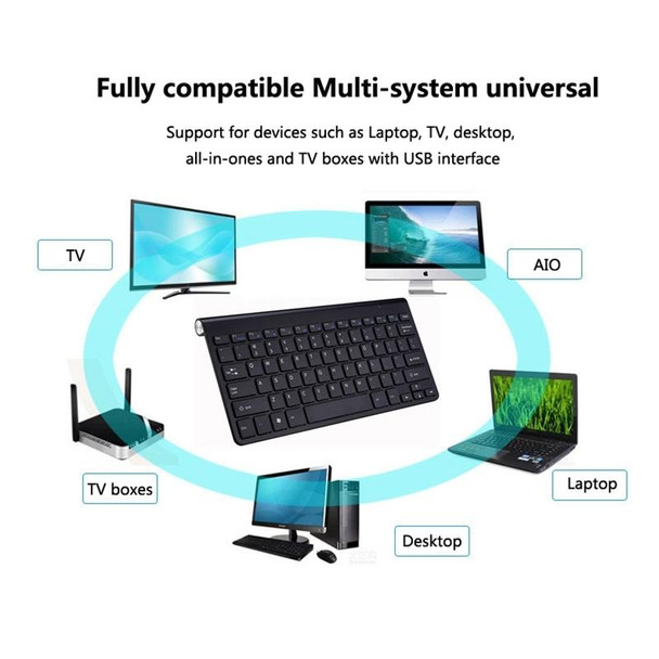 USB External Notebook Desktop Computer Universal Mini Wireless Keyboard Mouse, Style:Keyboard and Mouse Set(Rose Gold )