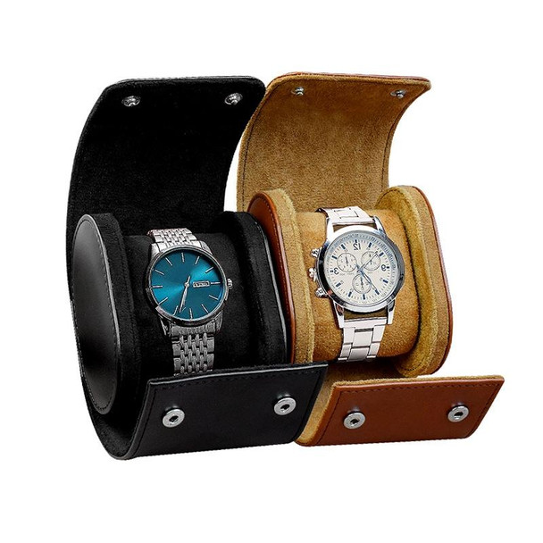 PU Leather Watch Protective Dustproof Display Box Portable Storage Box(Brown)