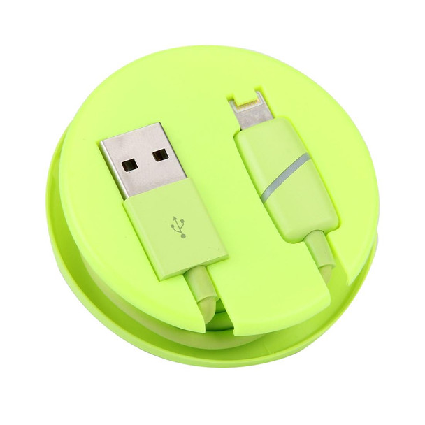 1m Circular Bobbin Gift Box Style 8 Pin to USB Data Sync Cable with Indicator for iPhone, iPad(Green)
