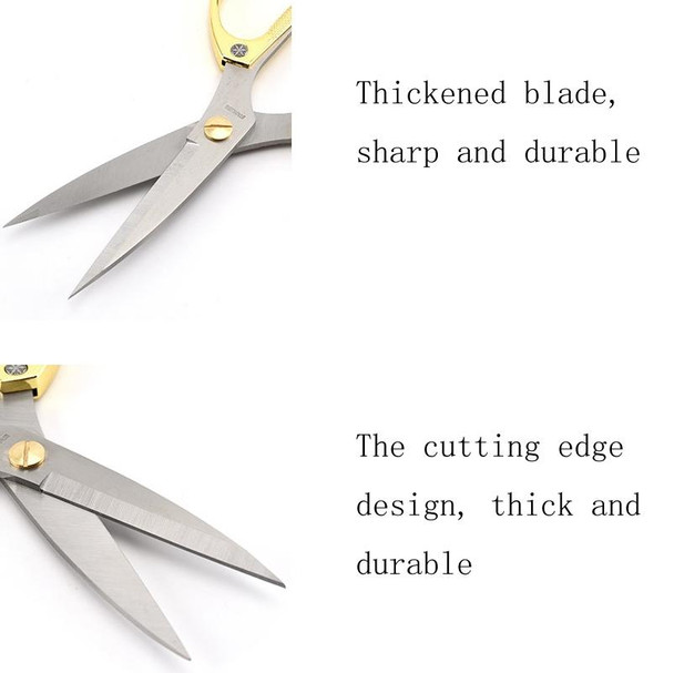 K82 Stainless Steel Alloy Scissors Multifunctional Household Powerful Diamond Scissors(Golden)