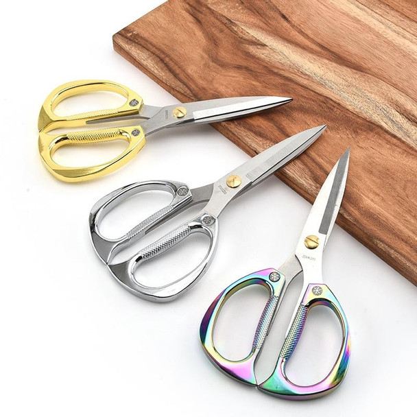 K82 Stainless Steel Alloy Scissors Multifunctional Household Powerful Diamond Scissors(Golden)