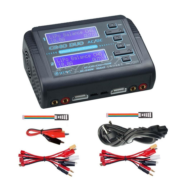 HTRC C240 Balanced Lithium Battery Charger Remote Control Airplane Toy Charger, Specification:EU Plug