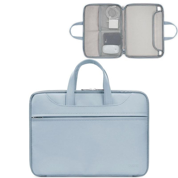 Baona BN-Q006 PU Leatherette Full Opening Laptop Handbag - 11/12 inches(Sky Blue)