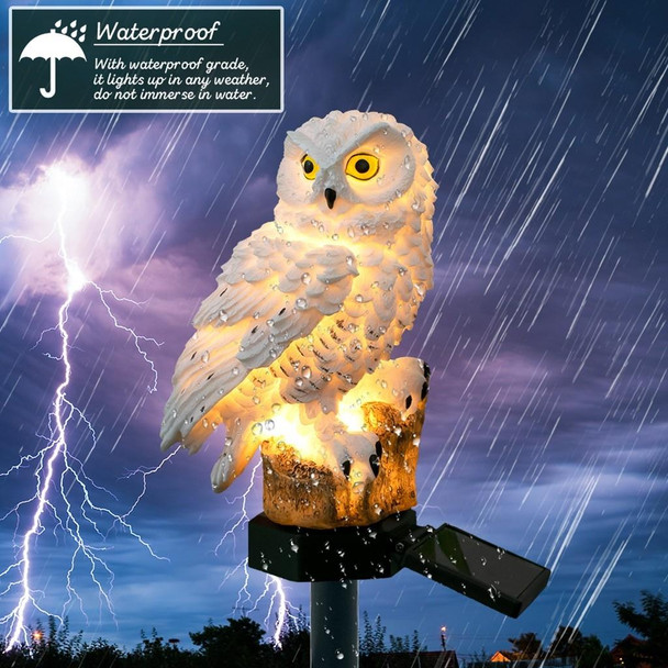 Solar Powered Owl Shape LED Night Light Garden Lawn Lamp(Brown)