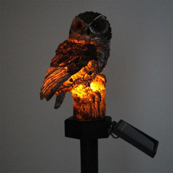 Solar Powered Owl Shape LED Night Light Garden Lawn Lamp(Brown)