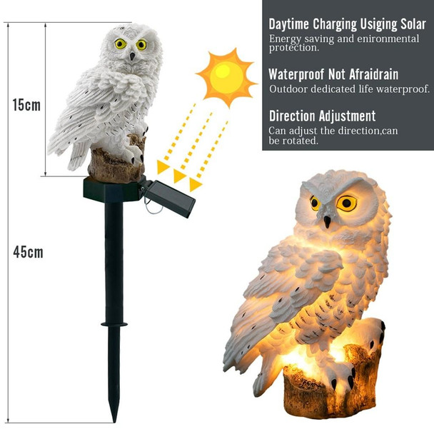 Solar Powered Owl Shape LED Night Light Garden Lawn Lamp(Brown)