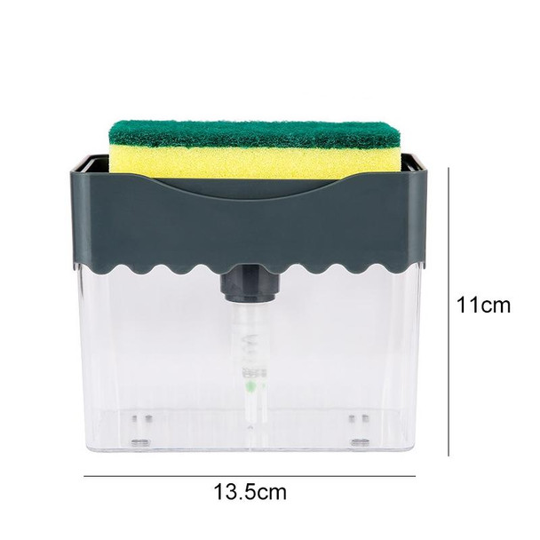 Cleaning Cloth Dishwashing Brush Liquid Box Kitchen Brush Detergent Mixer Press Plastic Soap Box(Dark Gray)