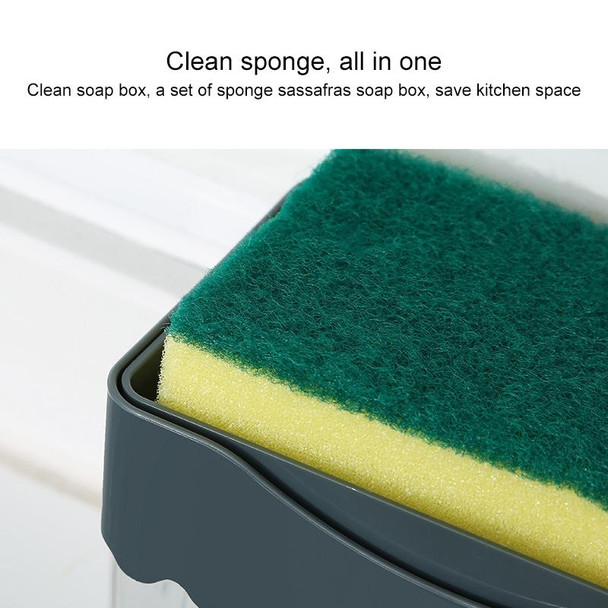 Cleaning Cloth Dishwashing Brush Liquid Box Kitchen Brush Detergent Mixer Press Plastic Soap Box(White)