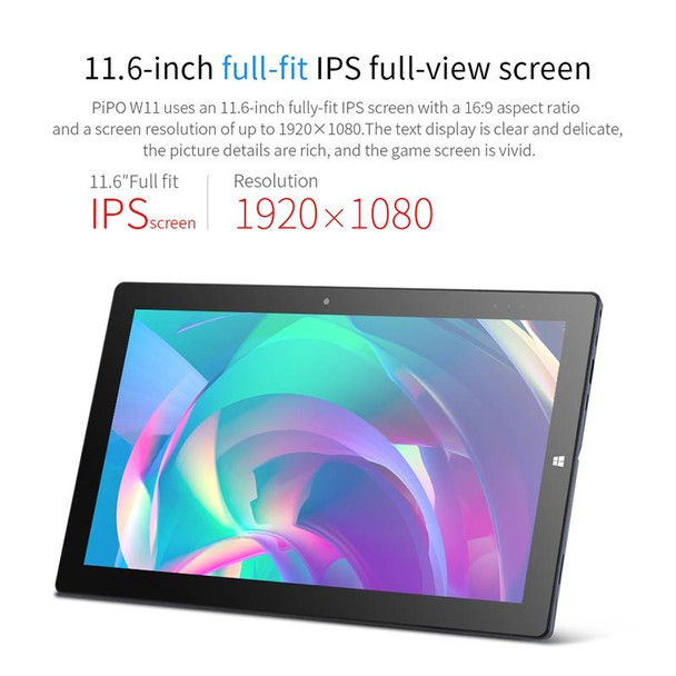 PiPO W11 2 in 1 Tablet PC, 11.6 inch, 8GB+128GB, Windows 10 System, Intel Gemini Lake N4120 Quad Core Up to 2.6GHz, with Keyboard & Stylus Pen, Support Dual Band WiFi & Bluetooth & Micro SD Card