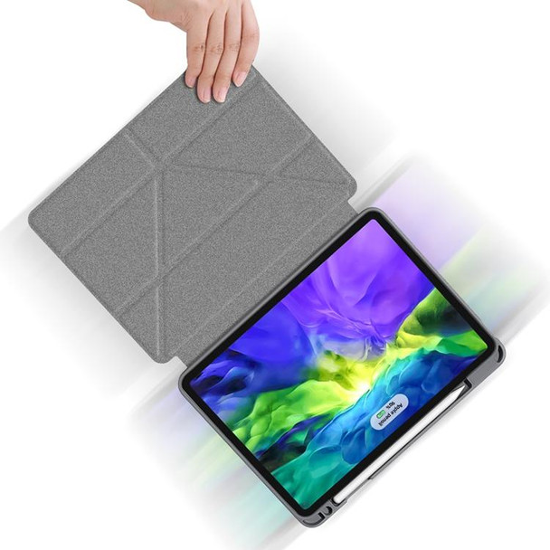 MMutural Multi-fold Smart Leather Tablet Case - iPad Pro 11 2021 / 2020(Dark Green)