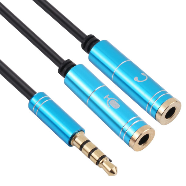 2 x 3.5mm Female to 3.5mm Male Adapter Cable(Blue)