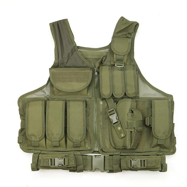 A60 Outdoor Equipment Vest Breathable Mesh Vest Tool Pocket, Size: Free Size(Army Green)