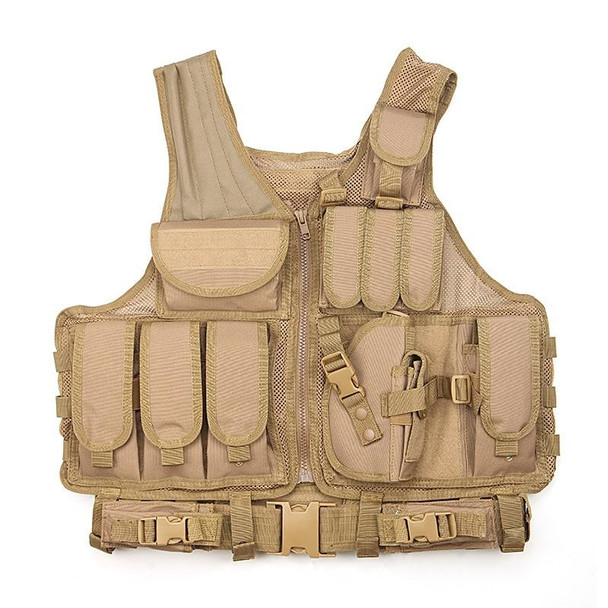 A60 Outdoor Equipment Vest Breathable Mesh Vest Tool Pocket, Size: Free Size(Brown)