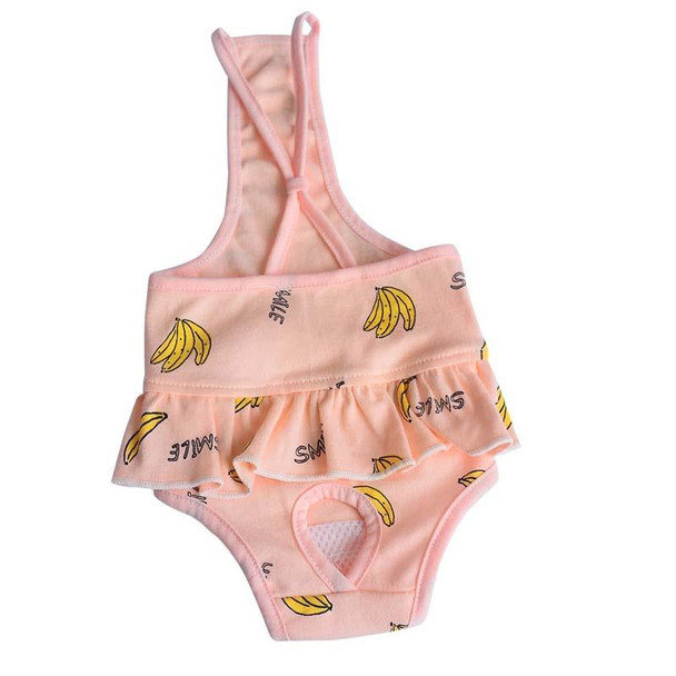 Banana Printed Dog Physiological Pants Comfortable Breathable Strap Pet Physiological Pants, Size: L(Pink)