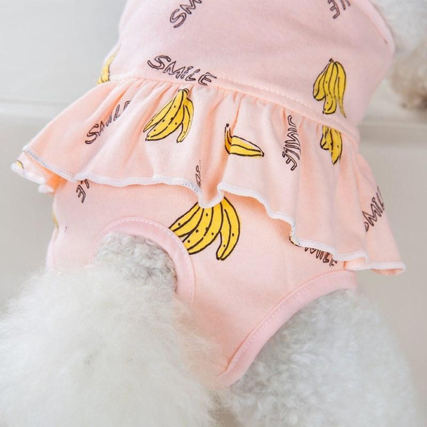 Banana Printed Dog Physiological Pants Comfortable Breathable Strap Pet Physiological Pants, Size: M(Pink)