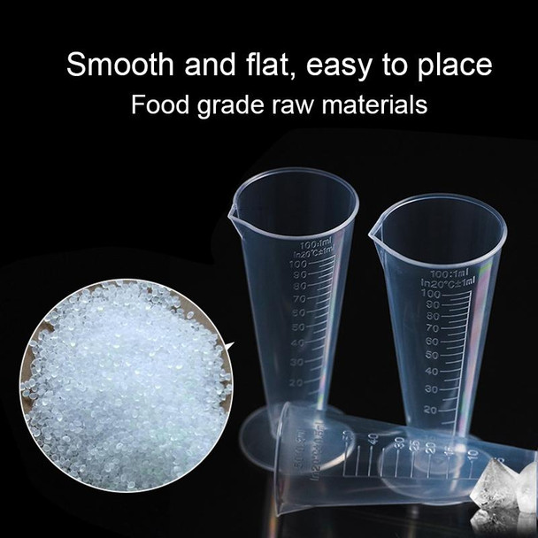 10 PCS 100ml Food Grade PP Plastic Flask Digital Cone Measuring Cup Cylinder Scale Measure Glass Lab Laboratory Tools(Transparent)