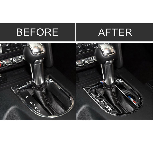 3 PCS Car USA Color Carbon Fiber Gearshift Panel Frame Decorative Sticker - Ford Mustang 2015-2017, Left Drive