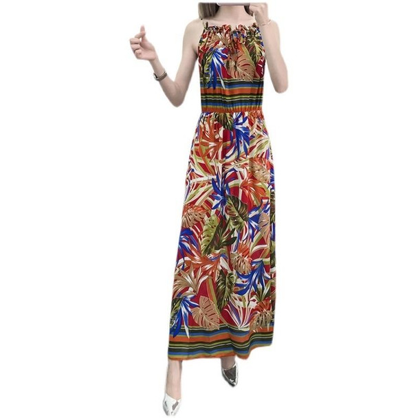 Bohemian Seaside Holiday Suspender Dress (Color:10 Size:XL)