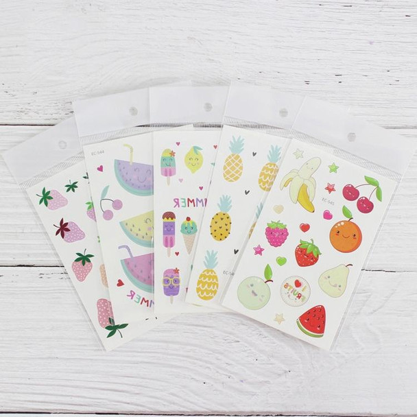 20 PCS Waterproof Painted Fruits Vegetables Plants Children Tattoo Stickers(EC-547)