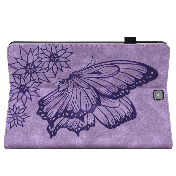 Samsung Galaxy Tab S2 9.7 T810/T815 Big Butterfly Embossed Leather Tablet Case(Purple)