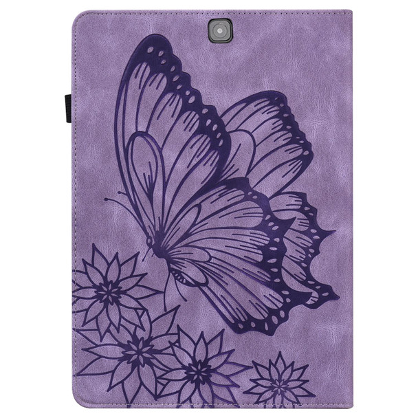 Samsung Galaxy Tab S2 9.7 T810/T815 Big Butterfly Embossed Leather Tablet Case(Purple)