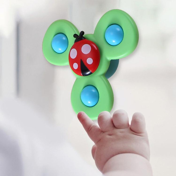 3 In 1 Fingertip Spinner Baby Rattle Three-Color Insect Sucker Turn And Turn Fun Baby Bath Toy