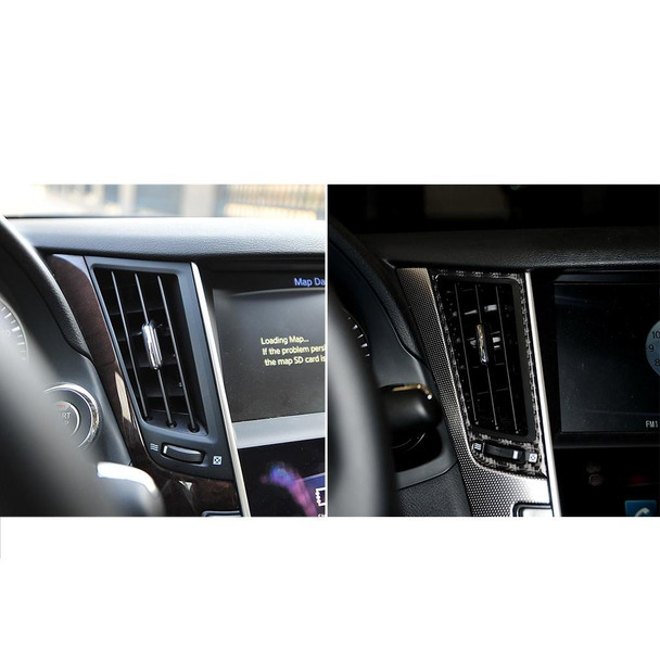 2 PCS Car Carbon Fiber Central Air Outlet Frame Decorative Sticker for Infiniti Q50 / Q60