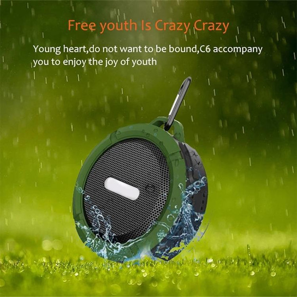 C6 Outdoor Waterproof Bluetooth Speaker with Suction, Support Hands-free Calling(Black)