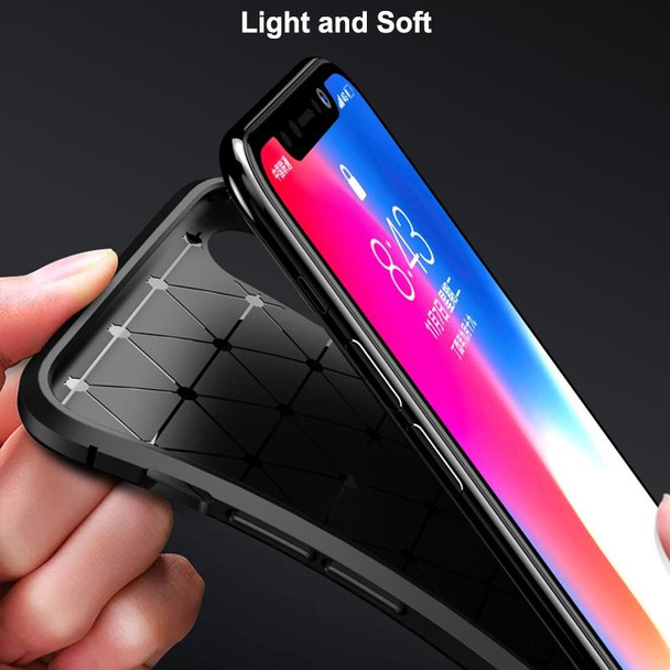 Beetle Shape Carbon Fiber Texture Shockproof TPU Case for iPhone X / XS(Black)