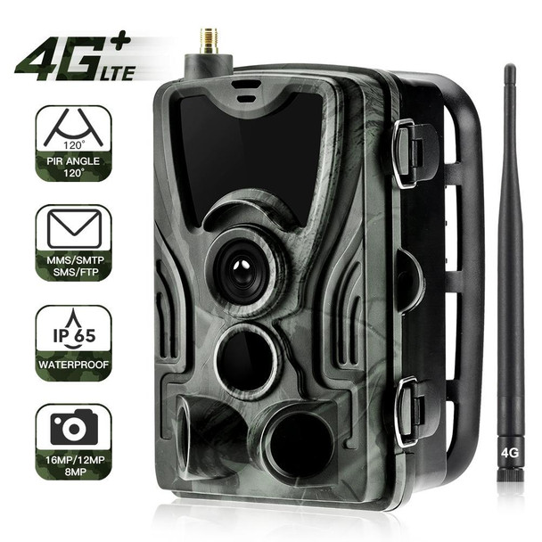 HC801LTE 4G US Version Waterproof IP65 IR Night Vision Security 16MP Hunting Trail Camera, 120 Degree Angle